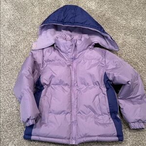 Size 4 Girls winter coat  fleece lined w removable hood